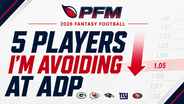 Five 2026 fantasy football players to avoid at ADP based on PFM rankings.