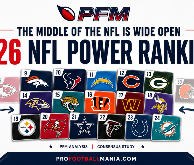 The middle of the 2026 NFL power rankings is wide open